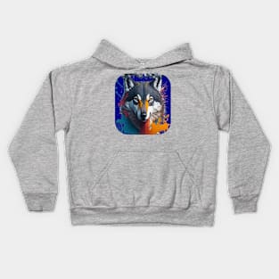 Splash Art Wolf Kids Hoodie